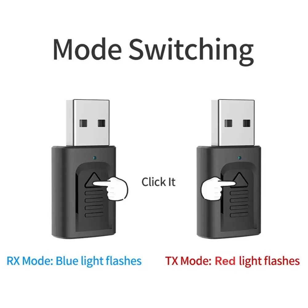 

for PC TV Headphones Home Car Stereo Sound System4 in 1 5.0 Audio Transmitter & Receiver, Portable USB Audio Adapter