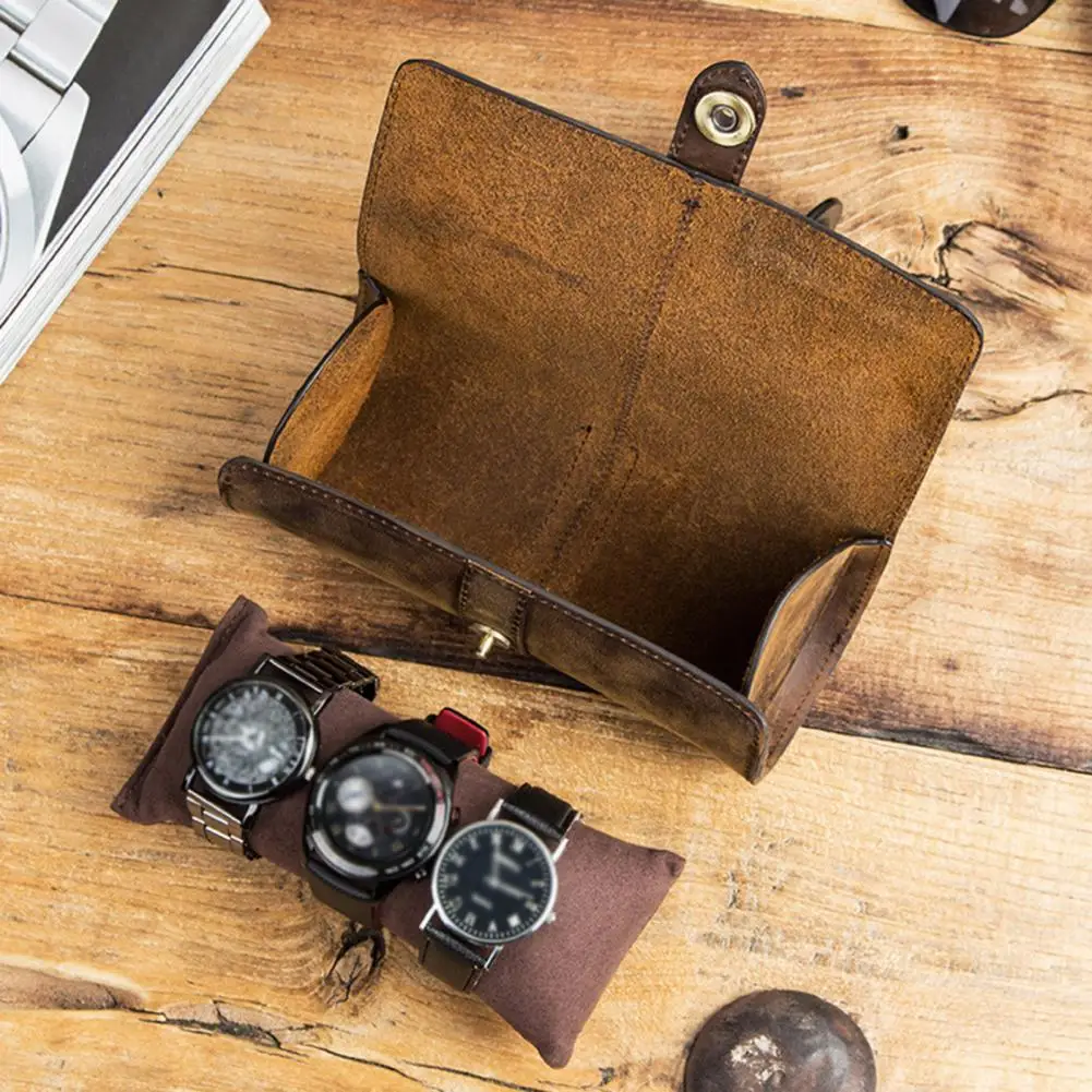 

Display Box Storage Watch Band Holder Faux Leather Gift Roll Wrist Watches Pouch Container