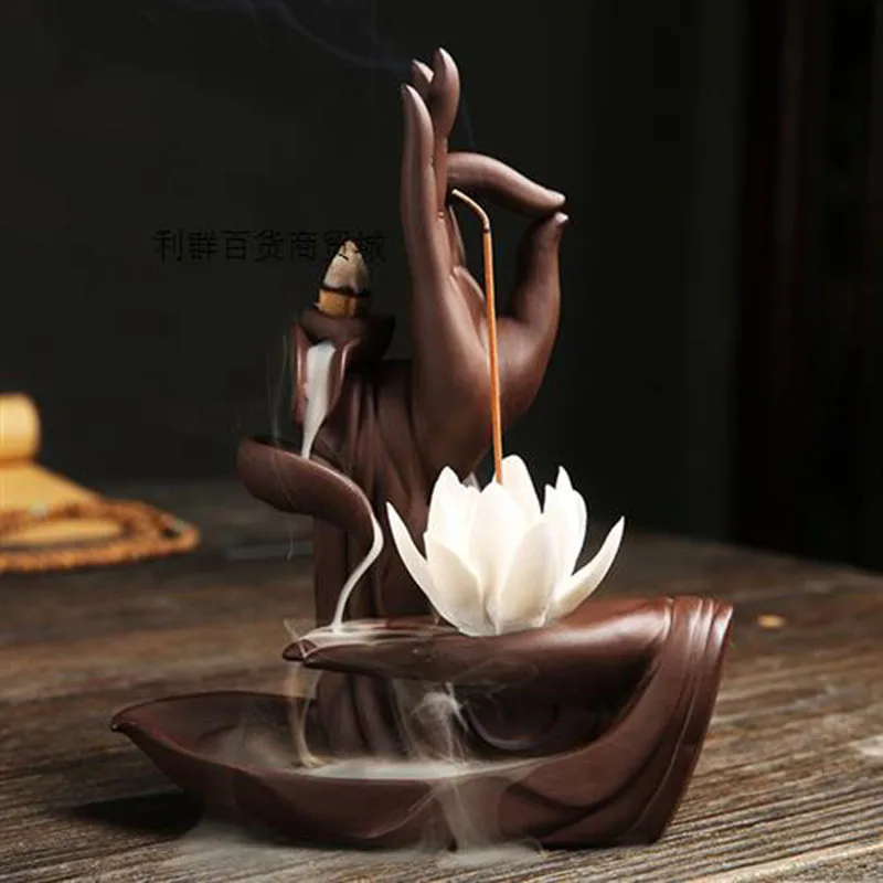 

Lamp Chinese Incense Burner Hand Ceramic Electric Orthodox Blackflow Incensory Retro Ramadan Porta Incienso Home Decoration