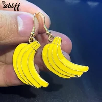 new arrival funny banana shape creative lovely fruit drop earrings for women girls korean style fashion dangle earring jewelry
