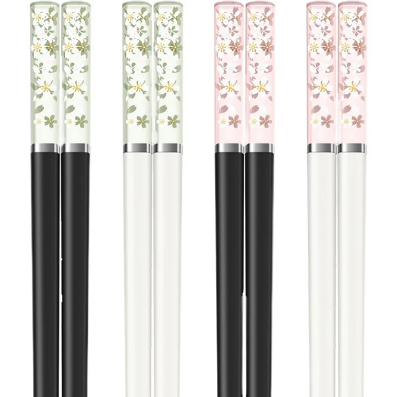 

Amber Sakura Japanese Chopsticks Antibacterial Anti-Slip Heat Resistant Reusable For Sushi Food Chopstickstableware
