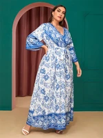 toleen 2022 spring luxury elegant plus size large maxi dresses womens casual floral boho evening party long oversized clothing