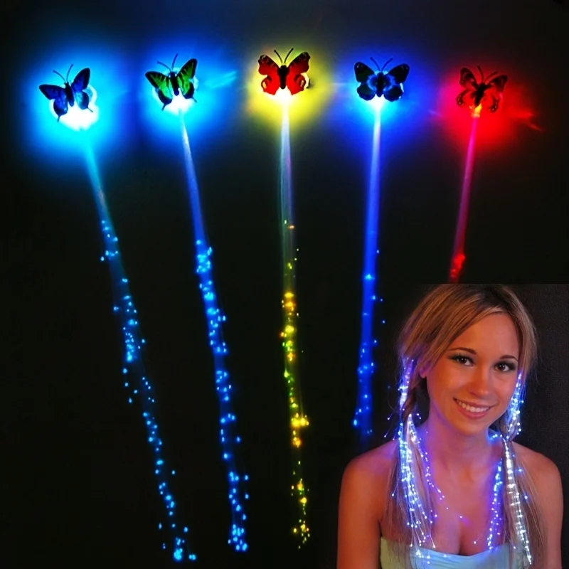 

Led Light Up Colorful Fairy Braid Extension Clips For Women Girls Party Favors Supplies Wig Christmas Birthday Hair Accessories
