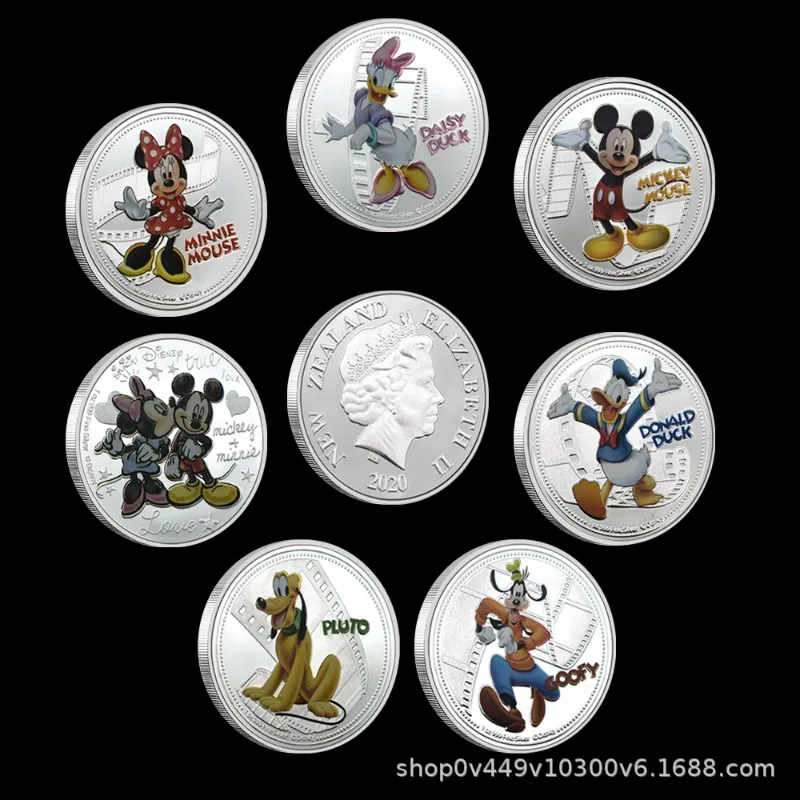 

Disney Cute Mickey Mouse Mickey Commemorative Coin Cartoon Peripheral Collection Coin Donald Duck Children's Toys Christmas Gift