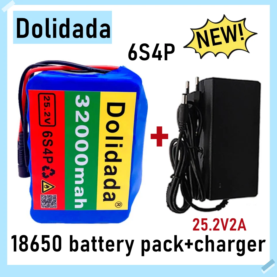 

6s4p 24V 32Ah 18650 Battery Lithium Battery 25.2v 32000mAh Electric Bicycle Moped /Electric/Li ion Battery Pack with charger