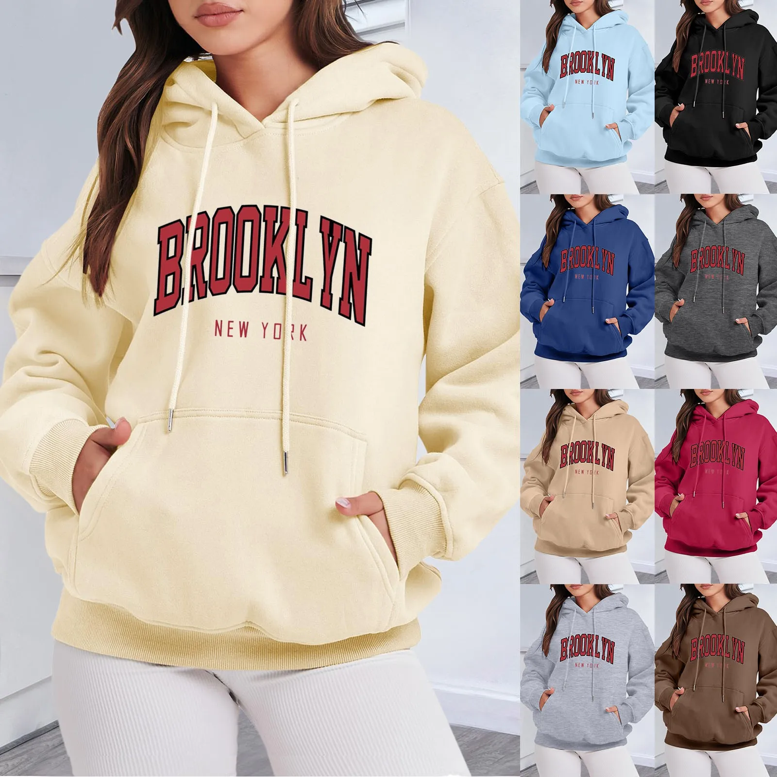 

Loose Pullover Hoodie Oversized Hoodies Sweatshirts Letter Print Y2k Hoodies Winter Women's Sweatshirt Long Sleeve Sudadera New