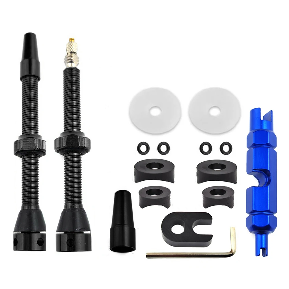 

44/60mm Bike Tubeless Rim Presta Valves Set Brass Core CNC Machined Anodized Tool MTB Road Bicycle Valve Tool Accessories