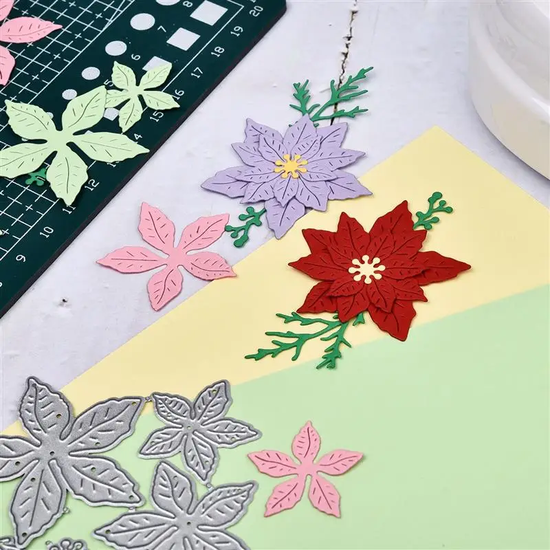 Новый металлический резак рождественский цветок для скрапбукинга стальное