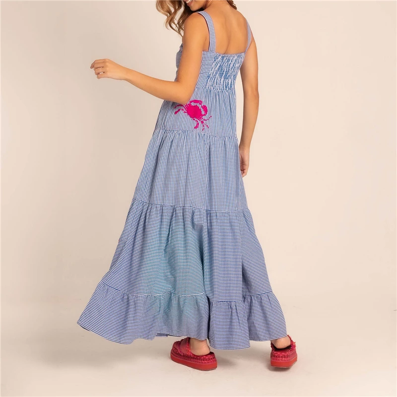 Женское длинное платье с цветочным принтом повседневное свободное