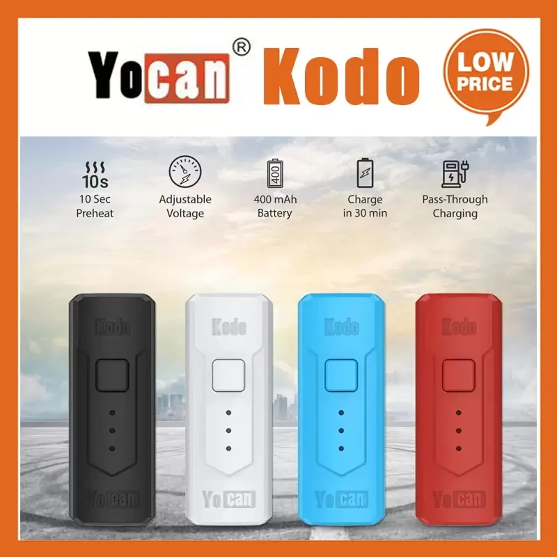 20pcs Yocan Kodo Box Mod Built-in 400mah Battery Preheat VV Vape Mod For 510 Thread Atomizer Thick Oil Cartridge 100% Original