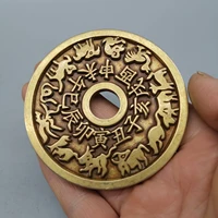 chinese collectible 12 zodiacal the eight diagramscopper coin auspicious souvenir home decoration gifts