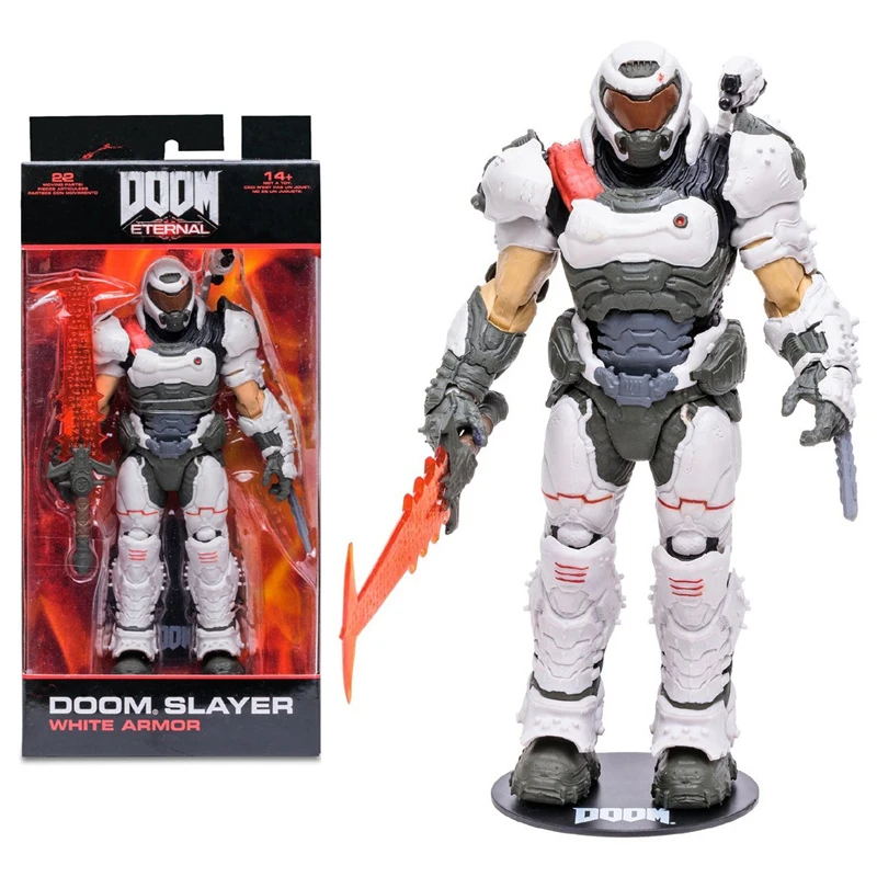 

Original McFarlane Toys Doom Eternal 7-inch DOOM Slayer White Armor Action Figure Model Collectible Toy Birthday Gift