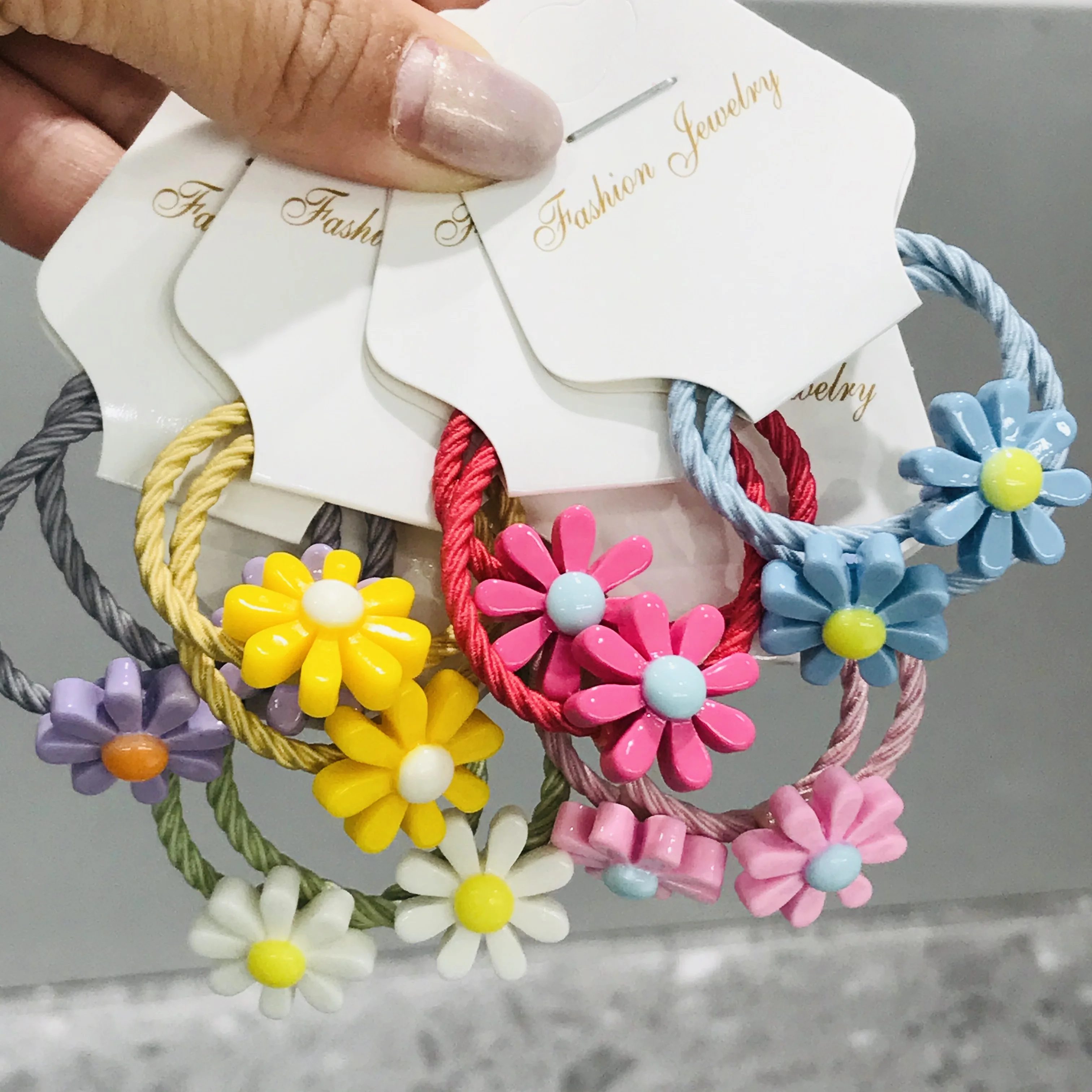 

2Pcs/Set Colorful Flower Series Ladies Hair Accessories Children's Cute Hair Rope Fashion Ponytail Holder Elastic Band Gift