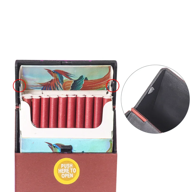 New 1pcs Plastic One-Hand Operate Cigarette Case 100mm 100S 8-14 Capacity - Black | Accessories