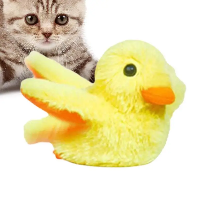 

Yellow Electronic Duck Toy For Cats Cat Paly Toy Soft Balls For Kittens With Sound Lightweight Interactive Assorted Colors