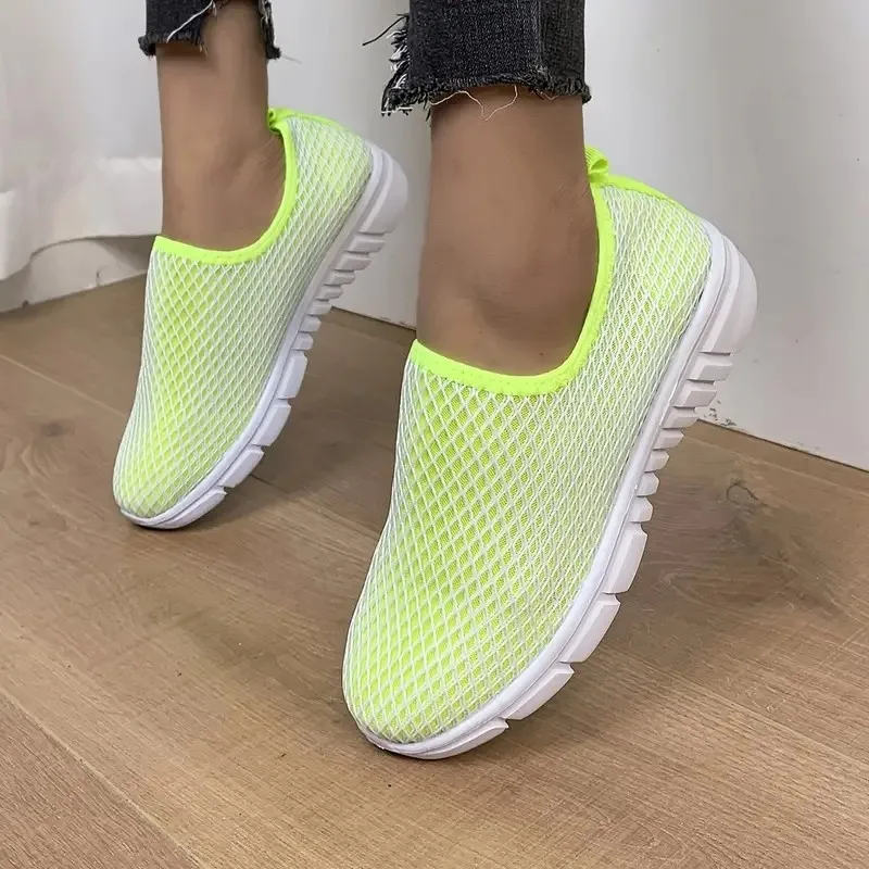 

Fashion Casual Shallow Mouth Breathable Women's Shoes Spring Autumn New Round Head Low Heel Leisure Mesh Sneakers Women