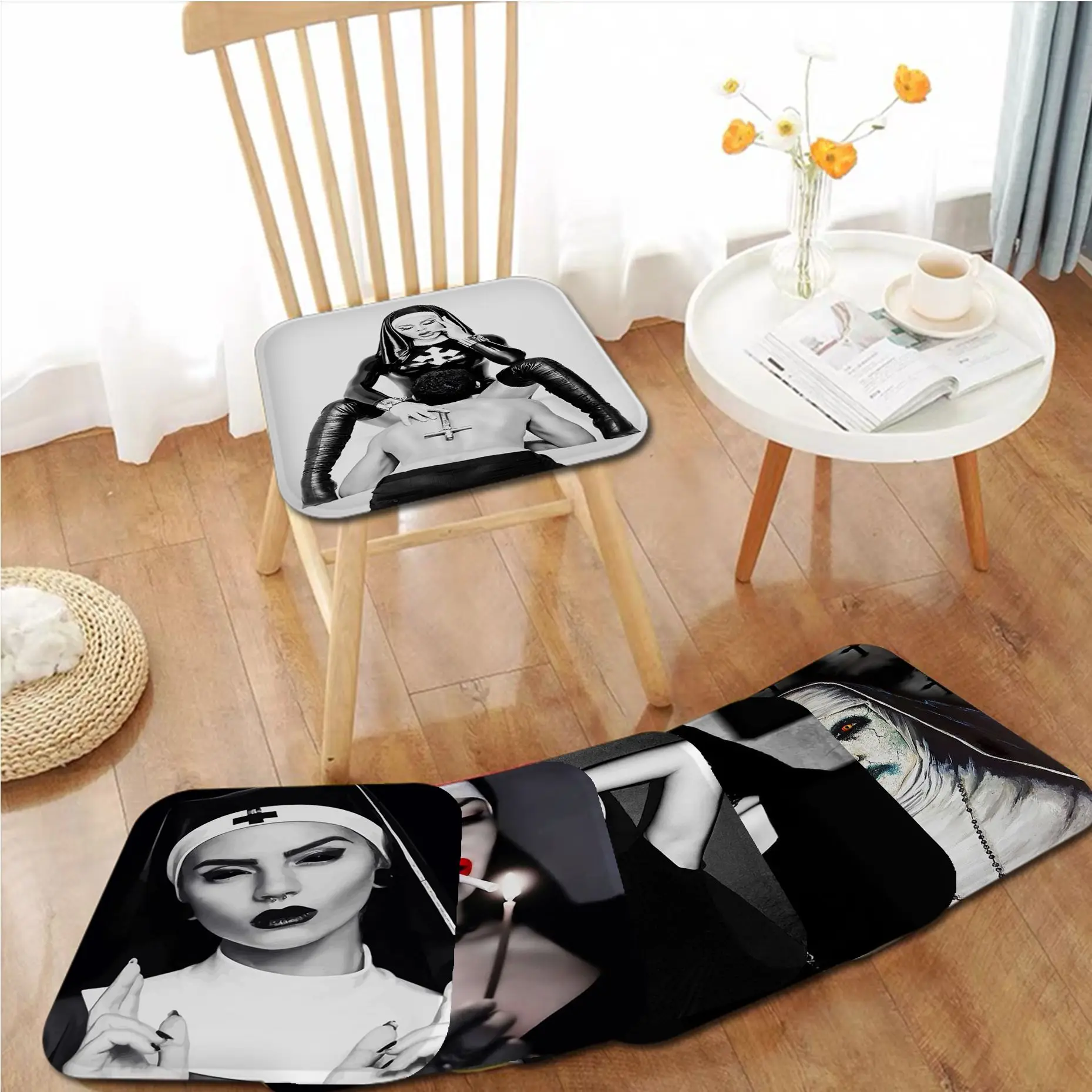 

Sister Style Nun Sexy Girl Simplicity Multi-Color Dining Chair Cushion Circular Decoration Seat For Office Desk Seat Mat