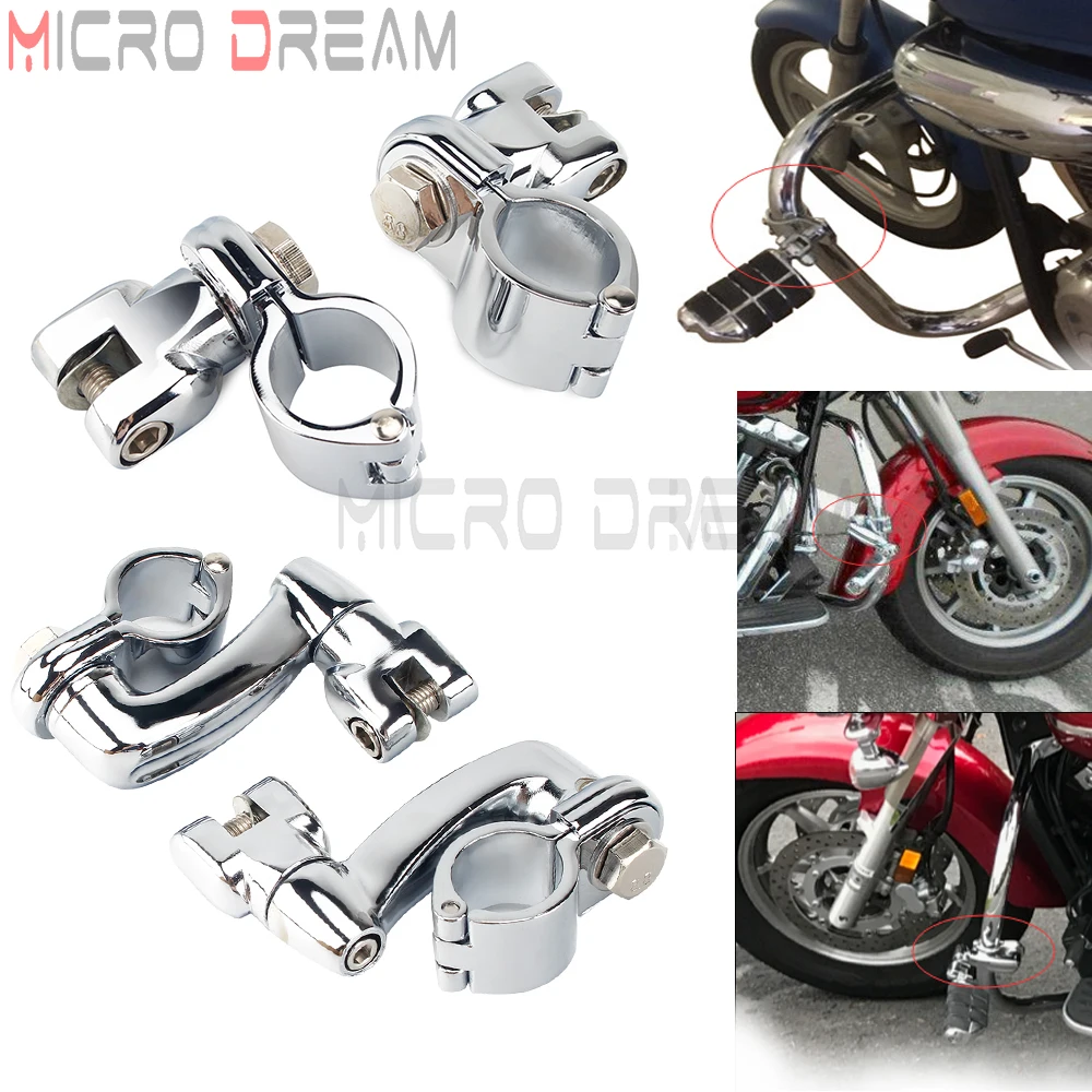

1" 1-1/4" Engine Guard Highway Footrest Foot Pegs Mount Clamps For Harley Sportster XL 883 1200 Softail Dyna Touring Cafe Racer