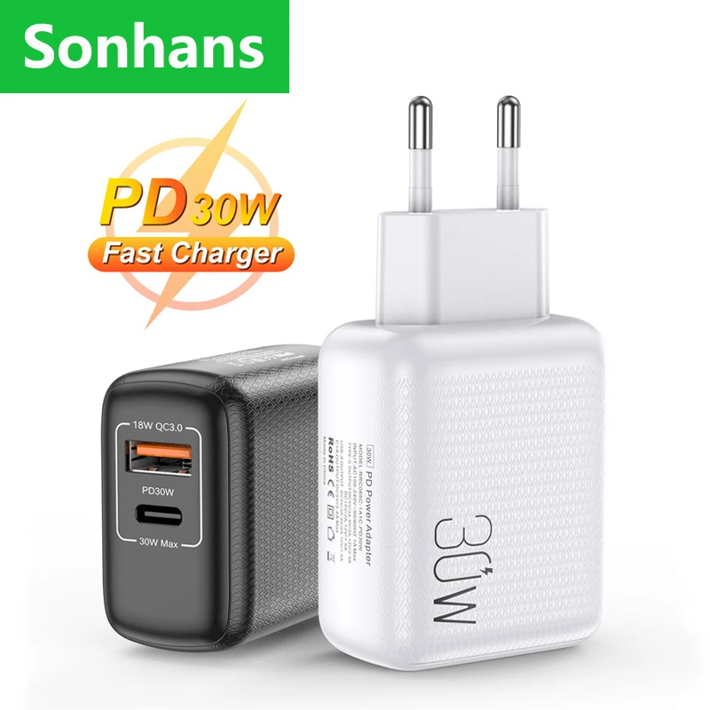 

Quick Charge 3.0 Charger PD3.0 QC3.0 USB Type C Fast Charger For iPhone 13 12 11 Pro Max Samsung S21 Wall Phone Charger Adapter