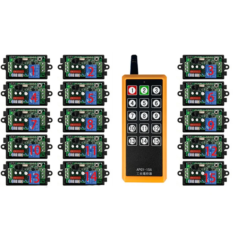 433 МГц 1000 м большой радиус действия переменного тока 220 В 1 канал RF промышленный