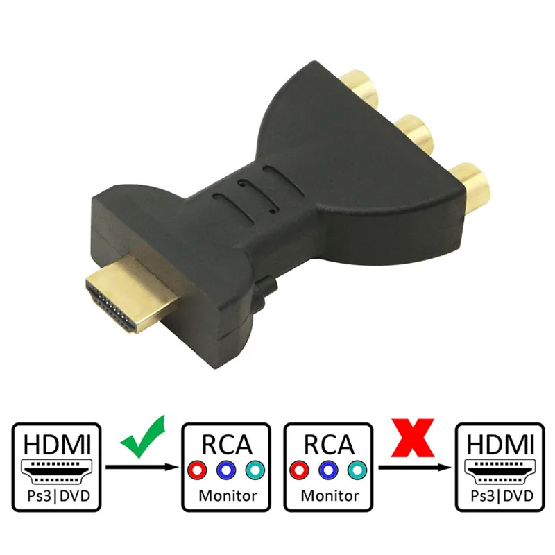 Внешний адаптер 720P 1080p HDMI штекер на 3 RCA разъема композитный AV аудио компонент