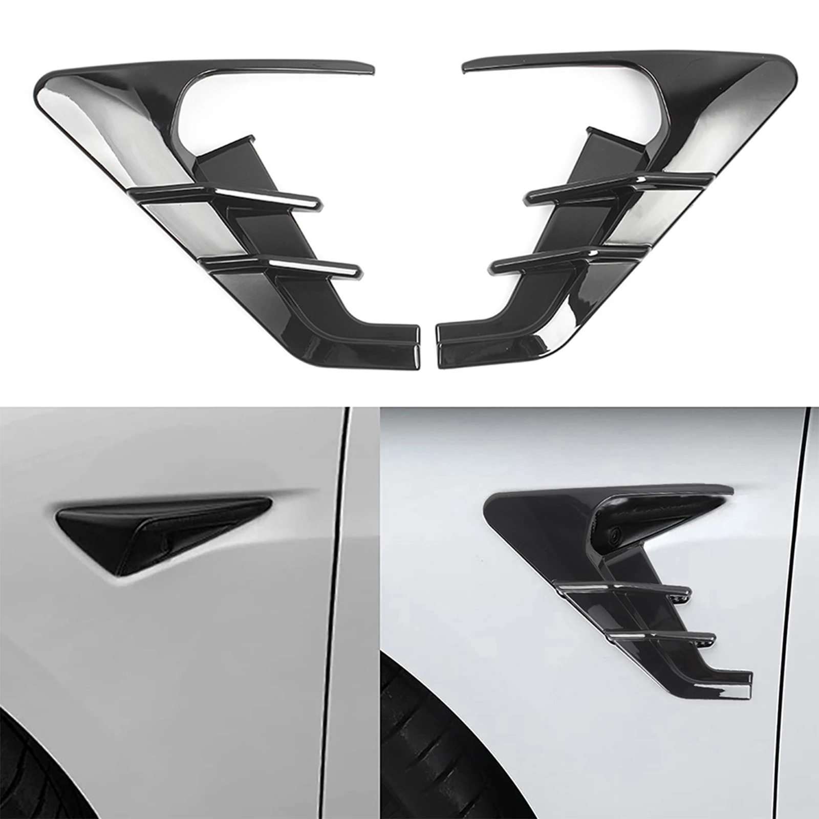 

Tesla Model 3/Y Side Camera Indicator Protection Cover Decoration Modification Accessories FIT for Glossy Carbon Fiber Pattern