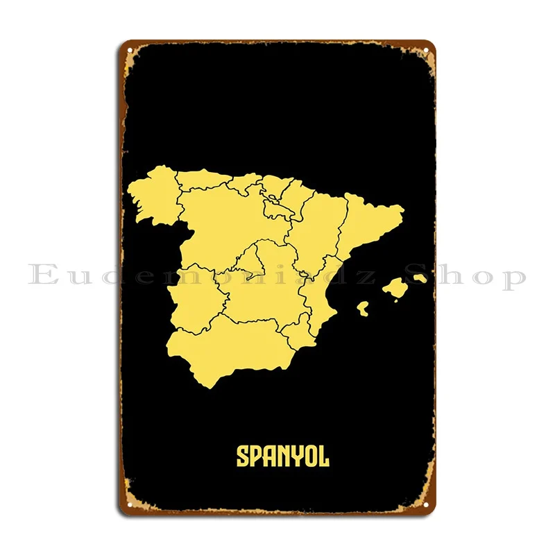 

Spanyol карта металлическая табличка искусственная стена декор для кинотеатра дизайнерский плакат