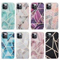 luxury plating splice phone case for iphone 13 12 11 promax xr x xs 6s 7 8 plus se2020 cover geometric glossy shockproof funda
