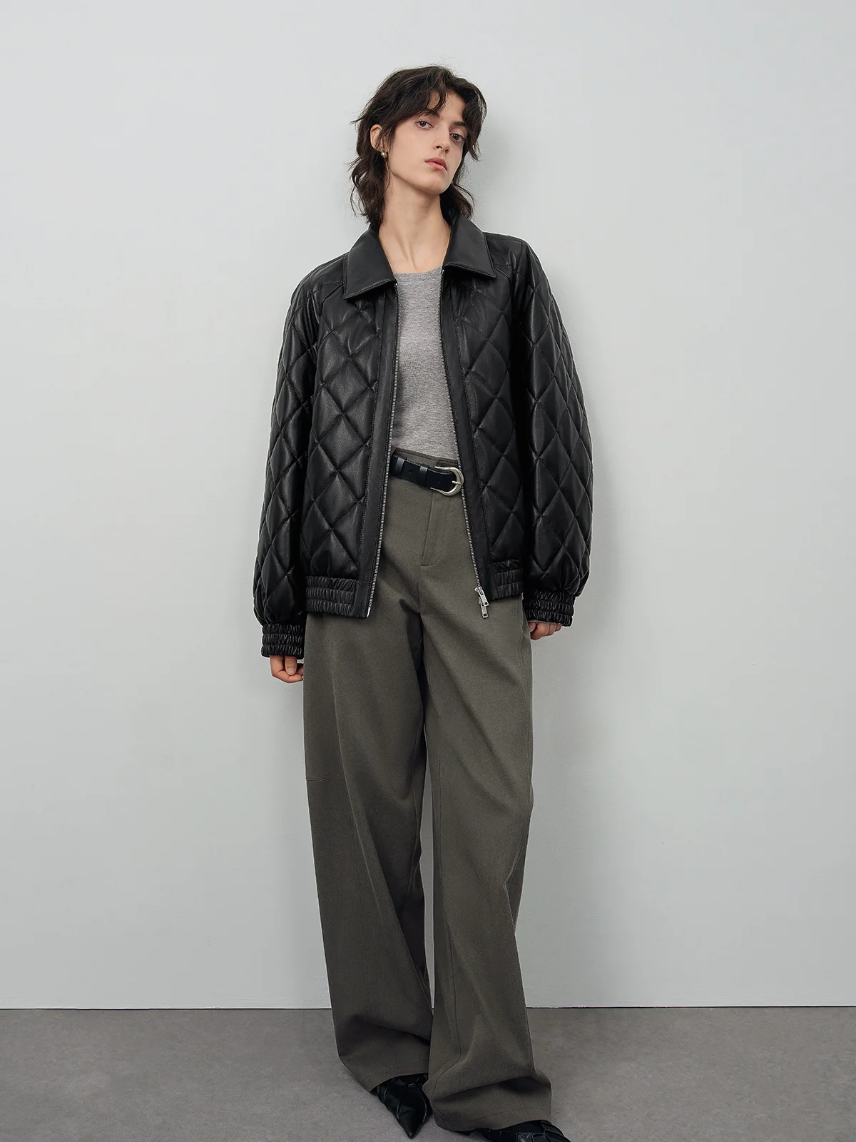 Sinbos Frost Grid импортное пальто из овчины женская куртка в клетку 2024 осенне-зимняя