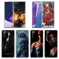 case for samsung galaxy note 20 ultra 5g 10 lite plus 8 9 a70 a50 a01 a02 a20 a30 clear cases cover spiderman iron man marvel
