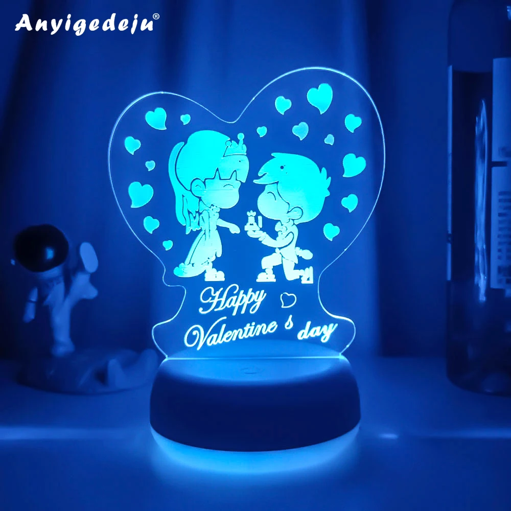 

Colorful Led Table Night Light Unique Wedding Gift Nightlight for Home Decoration Usb Battery 3d Illusion Lamp Wedding Souveni