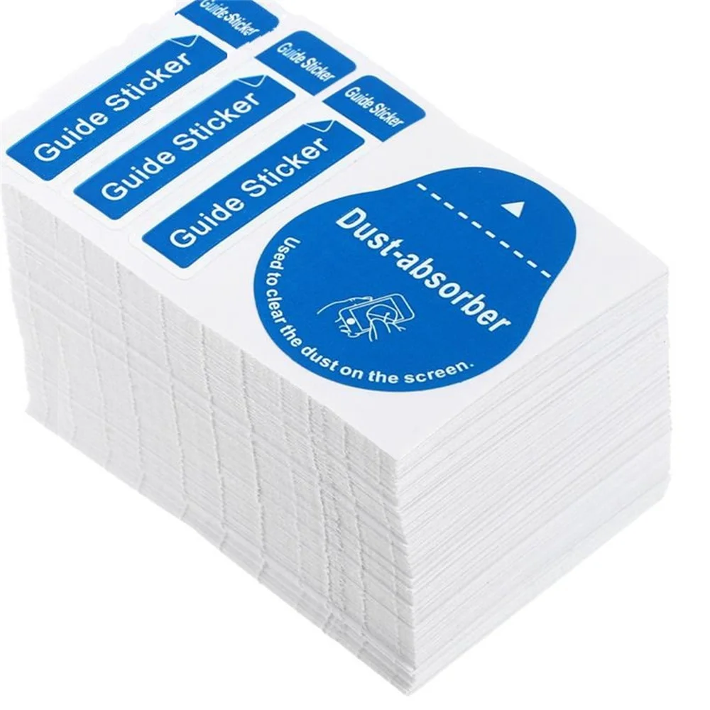 1000pcs 3in1 Dust Absorber Tempered Glass Screen Protectors Mobile Phone Dust Cleaning Guide Sticker Tablet PC Screen Cleaner
