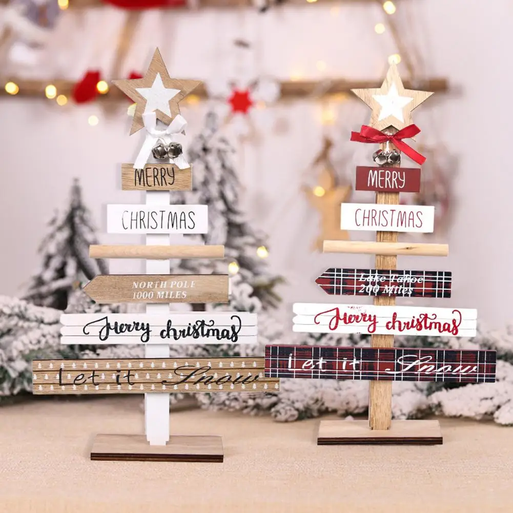 

Merry Christmas Wooden Sign DIY Craft Christmas Tabletop Ornaments Home Festival Desktop Decor Christmas Wood Ornaments
