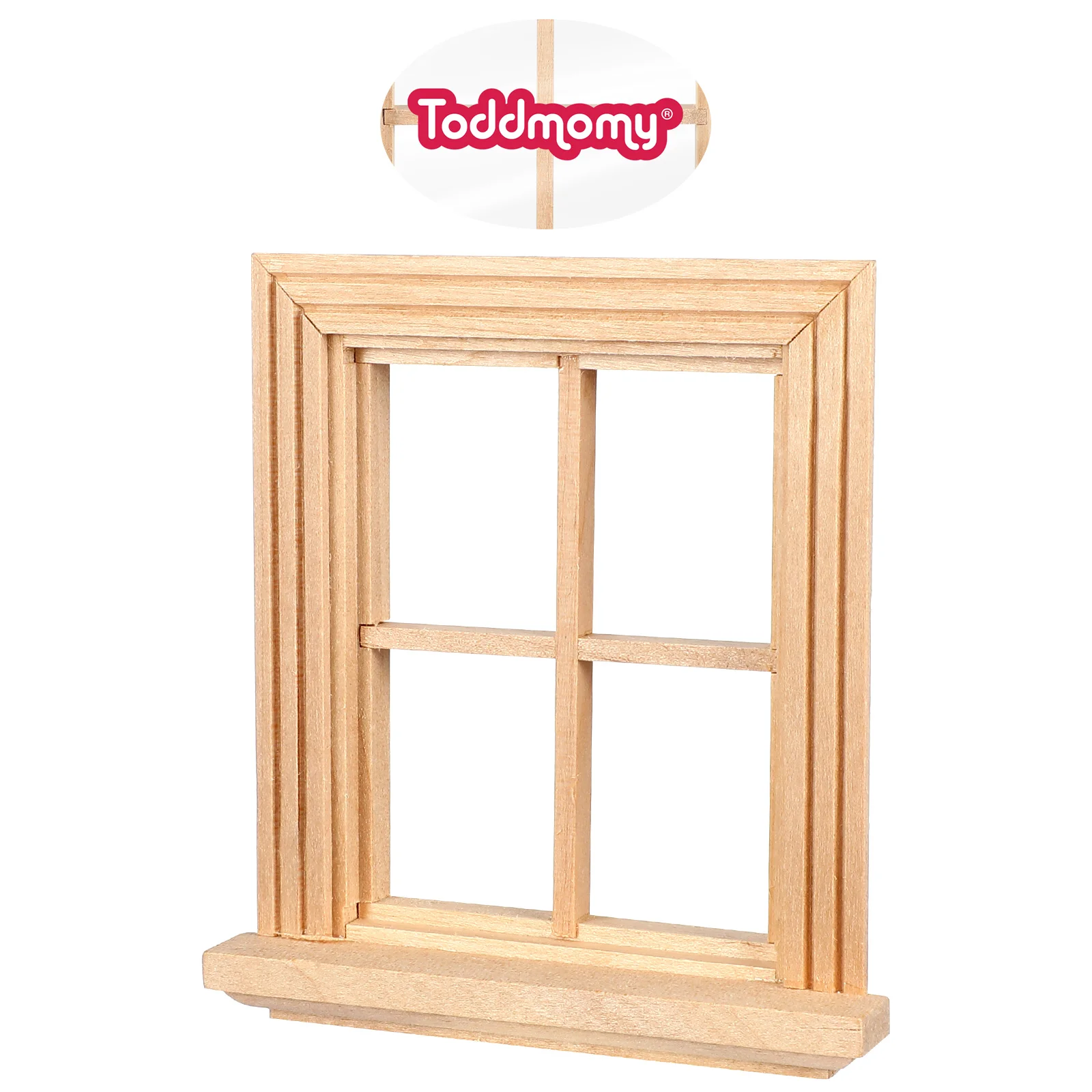 Mini Furniture Plain Four-pane Window Dollhouse Wooden Frame Model Toy Room Tiny Frames Windows