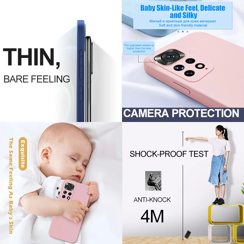 Жидкий силиконовый чехол для телефона Xiaomi Redmi Note 10 12C 11 10S 11S 9 11i 12 10T 11T Poco F3 X3 M4 Pro Lite 5G