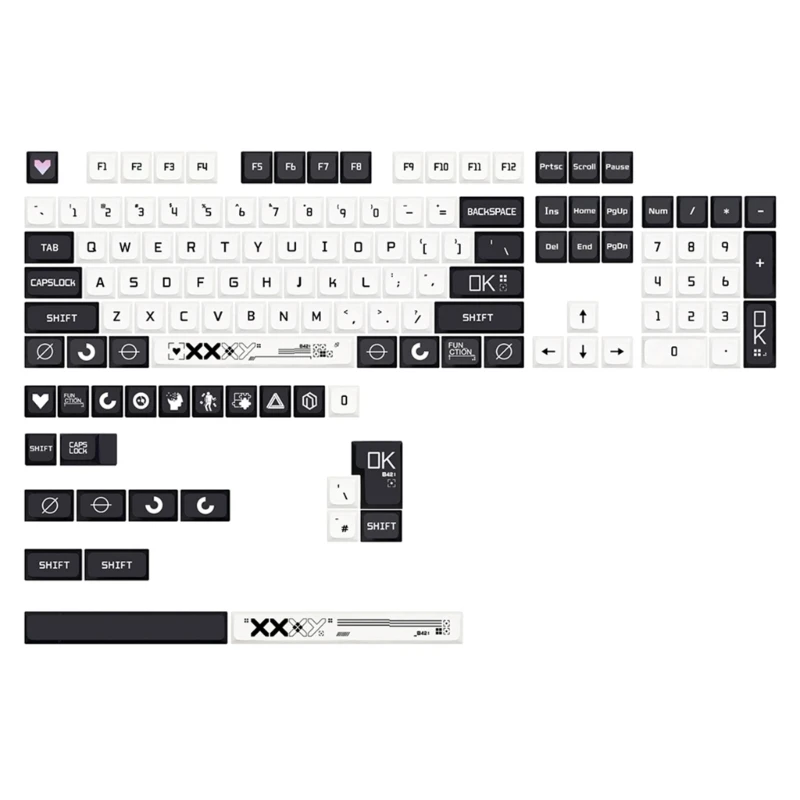 

128 Keys Mechanical Keyboard Keycaps XDA Height PBT Keycap Print Stream DYE SUB for 60/61/64/68/78/84/87/96/980/104/108