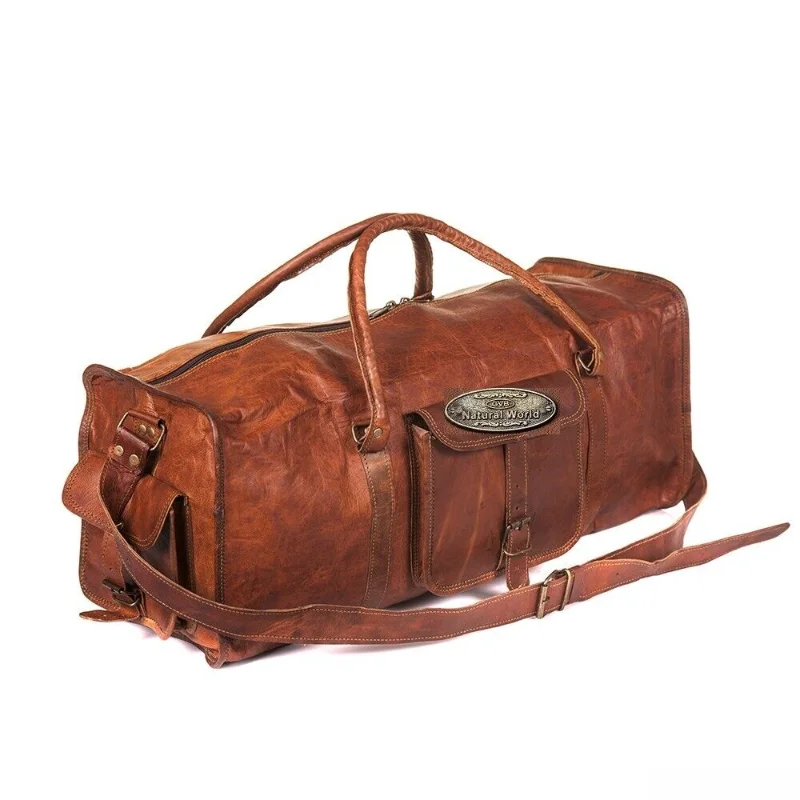Leather Bag Travel Men's Gym Suitcase Luggage Bag Travel Handbag European and American Fashion Trend