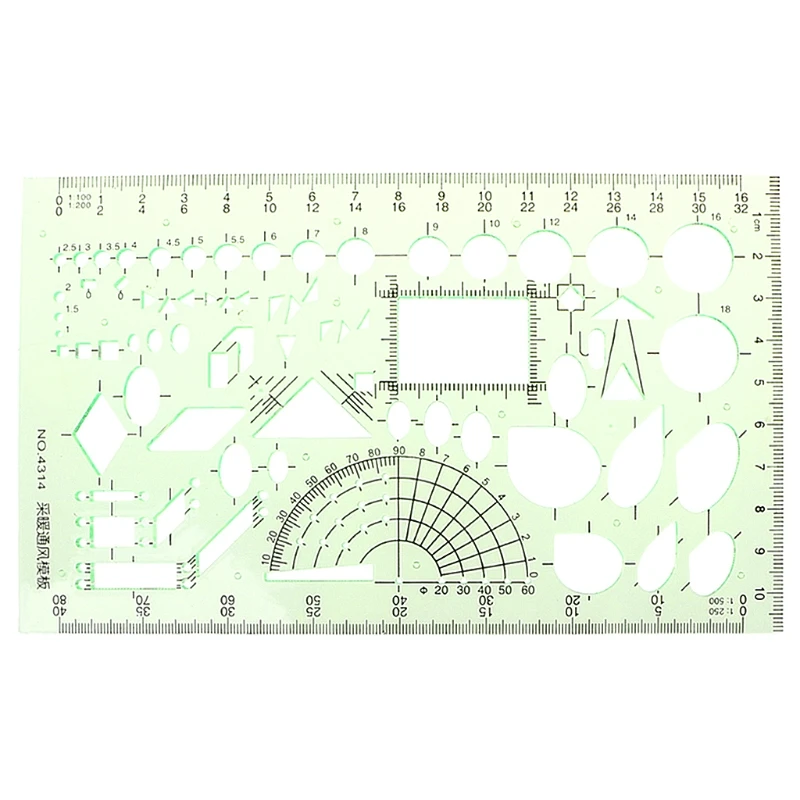 

H7EC Rectangle Circle Shape Geometric Drawing Tool Template Ruler Student Stationery
