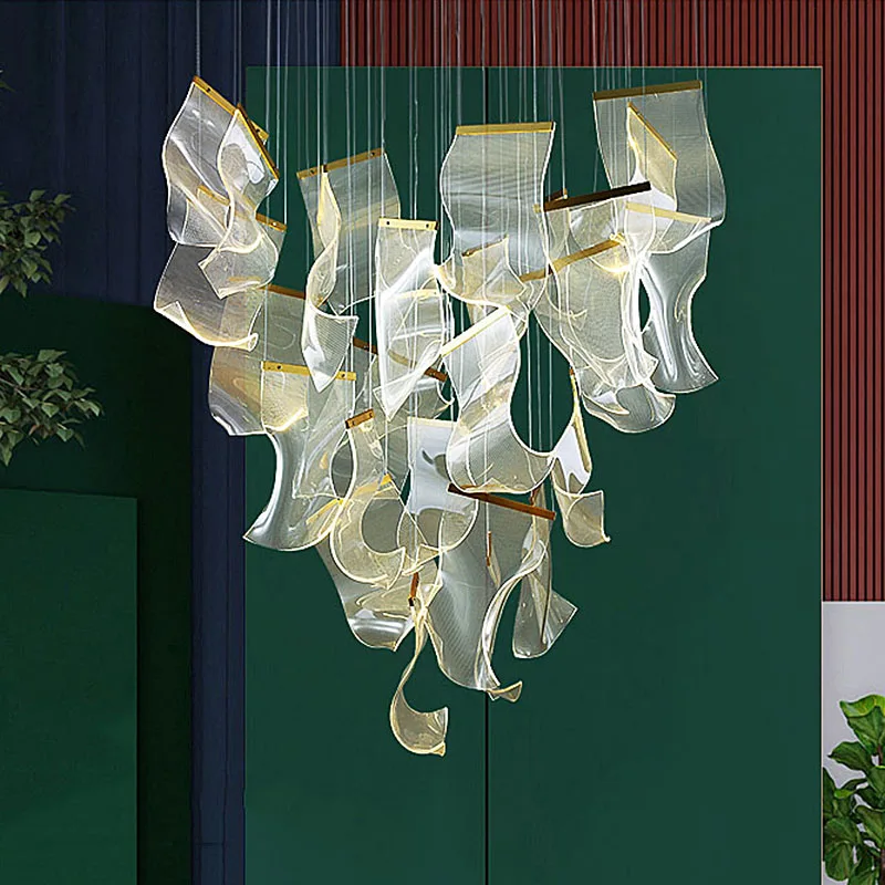 Лофт Квартира Дуплексное здание Большая люстра Отель Акриловый подвесной