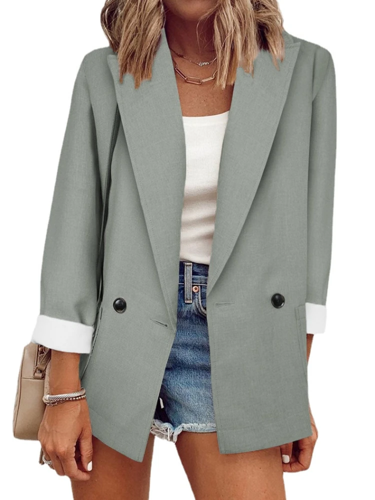 Plus Size Autumn and Winter Long-sleeved Women's One-piece Blazers/Suits Commuting New Solid Color Small Suit All-match Coat