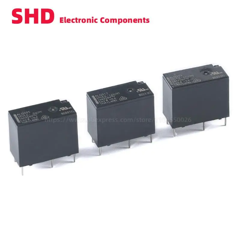 Реле ALQ324 ALQ312 ALQ305 ALQ124 ALQ112 ALQ105 реле 5 в 12 В 24 в 10 А 5 контактов 4 контакта интегральная схема, 2 шт.