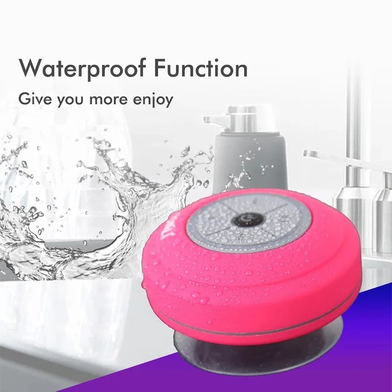 

Waterproof Wireless BT Speaker Bathroom Portable Shower Speakers Subwoofer With LED Light Mini Soundbar