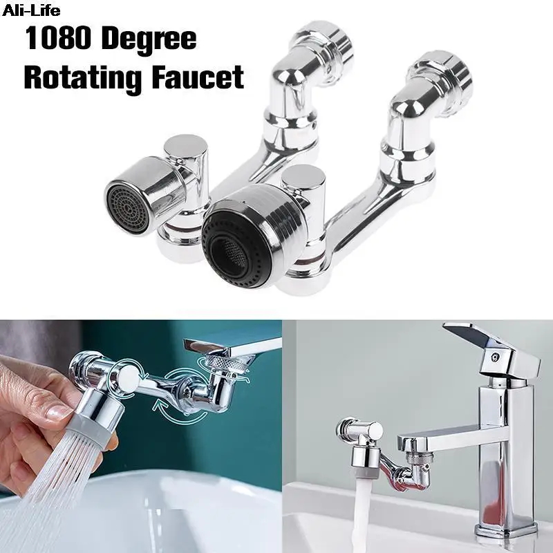 

Universal 1080° Rotatable Faucet Aerator Extender Plastic Splash Filter Faucets Bubbler Nozzle Robotic Arm For Kitchen Bathroom