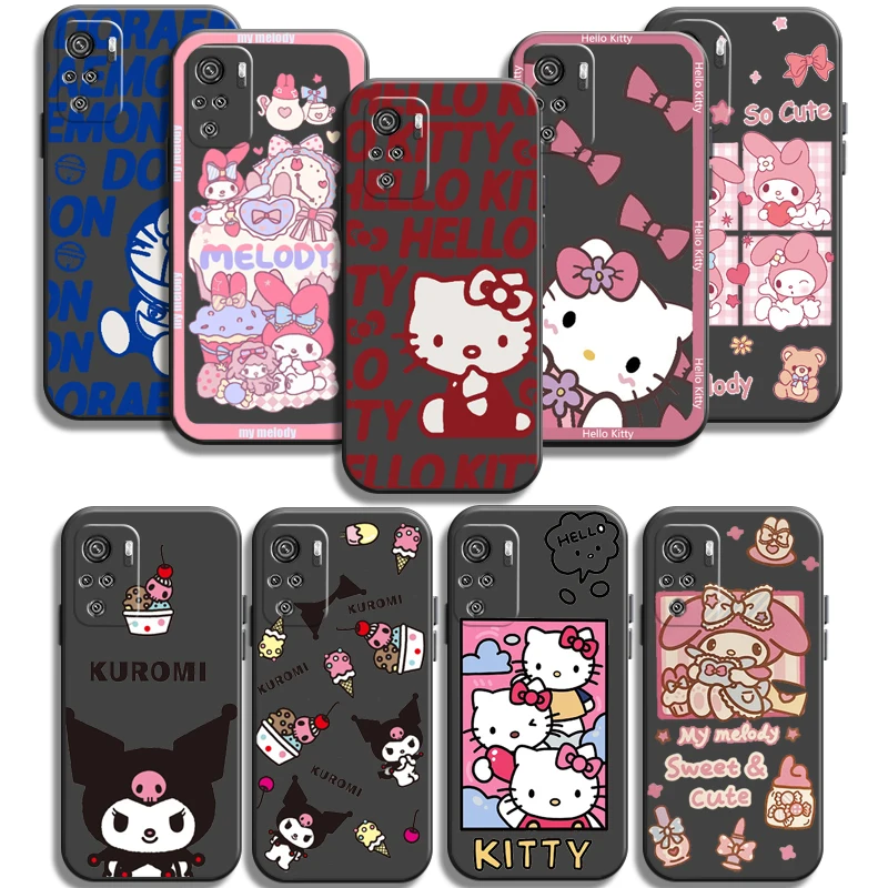

Hello Kitty Cartoon Kawaii Cat Phone Cases For Xiaomi Redmi 10 Note 10 10 Pro 10S Redmi Note 10 5G Back Cover Soft TPU Funda