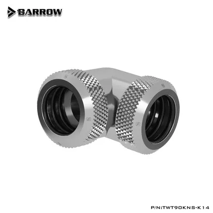 Фото Barrow G1/4 ''X 2 двойная головка, жесткая трубка 90 D, многозвеньевой адаптер 12 мм 14 мм, черный/серебристый/белый/золотистый, стандартная №5