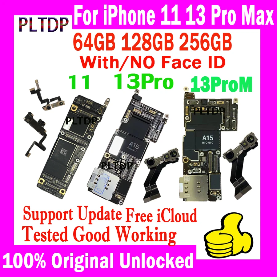 

Original Free icloud Mainboard No ID Account For iPhone 13 11 Pro Max Motherboard Support iOS Update Logic Board Full Working