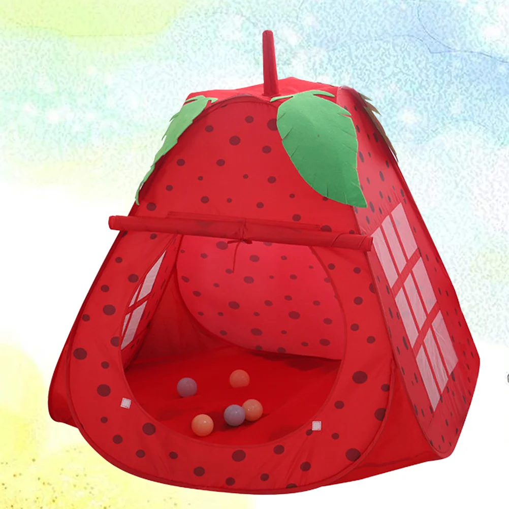 

Children Strawberry Tent Portable Kids Game House Indoor Castle Foldable Tent Ocean Ball Pool