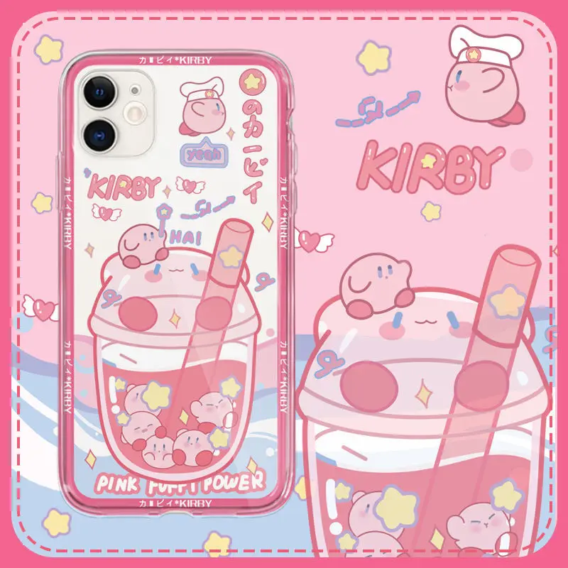 

Kirby Brackish Water Shockproof Phone Case Kawaii Anime for Iphone 12 13 Mini 11 Pro Max Xr X Xs Max 7 8 Plus Clear Back Cover