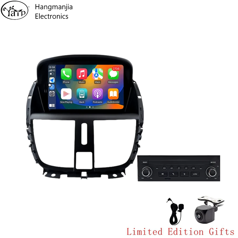 Автомобильный радиоприемник hangmanjia для Peugeot 207 207CC 2006-2015 Android беспроводной CarPlay автоматические интеллектуальные системы авторадио мультимедиа нина юрьевна анашина интеллектуальные игры и развлечения для 11 14 лет