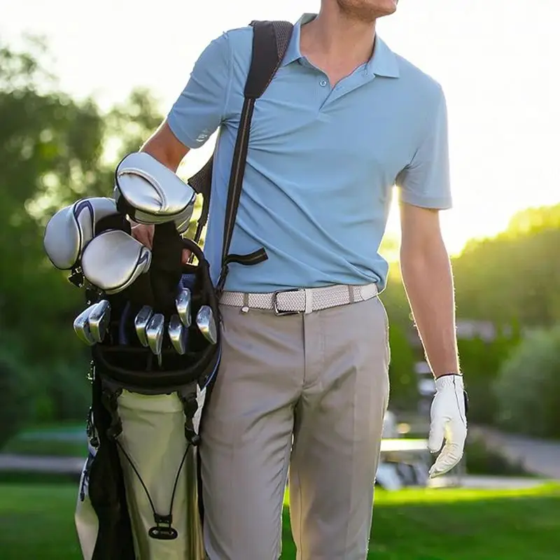 Мужской ремень из двух штук эластичный тканый повседневный 1 3/8 дюйма в